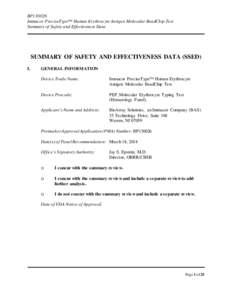 Summary of Safety and Effectiveness Data