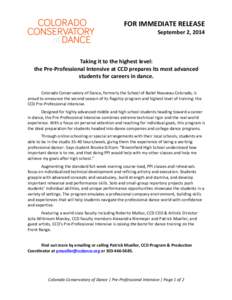 FOR	
  IMMEDIATE	
  RELEASE	
   September	
  2,	
  2014	
    	
  	
  	
    	
  