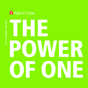 2013 ANNUAL REPORT  THE POWER OF ONE