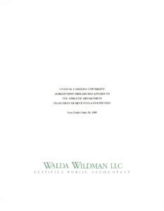 COASTAL CAROLINA UNIVERSITY AGREED UPON PROCEDURES APPLIED TO THE ATHLETIC DEPARTMENT STATEMENT OF REVENUES AND EXPENSES  Year Ended June 30, 2005