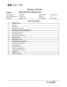 Advisory Circular Subject: Mobile Photometric Measuring Unit  Issuing Office: