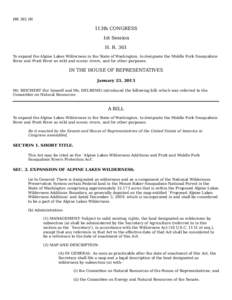 HR 361 IH  113th CONGRESS 1st Session H. R. 361 To expand the Alpine Lakes Wilderness in the State of Washington, to designate the Middle Fork Snoqualmie