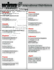 International Distributors Australia Germany  Golf Imports