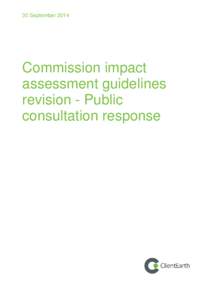 30 September[removed]Commission impact assessment guidelines revision - Public consultation response