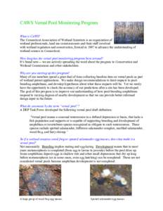 vernal pool monitoring program fact sheet