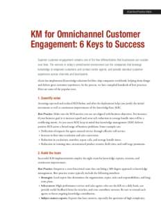 KM for Omnichannel Customer Engagement: 6 Keys to Success