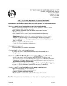 ___________________________________________________________________________________ STATE OF IDAHO DIVISION OF BUILDING SAFETY 1090 East Watertower Street, Suite 150 Meridian, Idaho[removed]Ph: [removed]Fax: [removed]