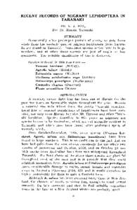 RECENT RECORDS OF MIGRANT LEPIDOPTERA IN TARANAKI DR.. K. J. FOX,