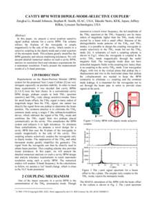 CAVITY BPM WITH DIPOLE-MODE-SELECTIVE COUPLER (