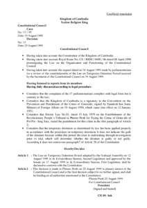 Unofficial translation  Constitutional Council Case No[removed]Date: 19 August 1999