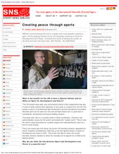 Creating peace through sports - Street News Service