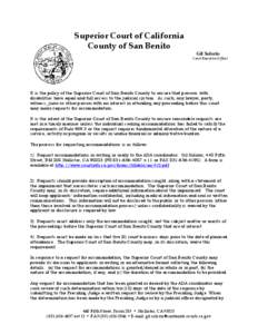 Superior Court of California County of San Benito Gil Solorio