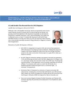 Portfolio Media. Inc. | 111 West 19th Street, 5th Floor | New York, NY 10011 | www.law360.com Phone: + | Fax: + |  A Look Inside The Recent Rise In LNG Disputes Law36