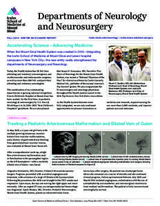 Departments of Neurology and Neurosurgery icahn.mssm.edu/neurology | icahn.mssm.edu/neurosurgery FALL[removed]WINTER 2015 CHAIRS’ REPORT