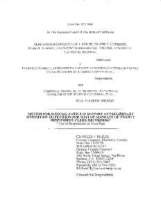 Case No. S211990 In The Supreme Court Of The State of California DENNIS HOLLINGSWORTH; GAIL J. KNIGHT; MARTIN F. GUTIERREZ, MARK A. JANSSON; AND PROTECTMARRIAGE.COM- YES ON 8, A PROJECT OF CALIFORNIA RENEWAL,