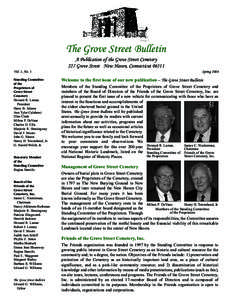The Grove Street Bulletin Vol. 1, No. 1 Standing Committee of the Proprietors of