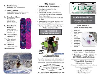 6.  Why Choose Village Ski & Snowboard?  Backcountry