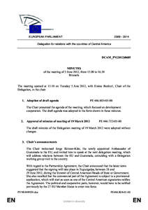 [removed]EUROPEAN PARLIAMENT Delegation for relations with the countries of Central America  DCAM_PV[removed]