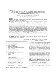 Original article  ANALYSIS OF HUMAN GALLSTONES BY FOURIER