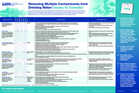 Removing Multiple Contaminants from Drinking Water: Issues to Consider