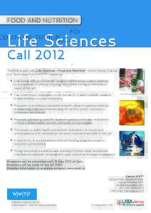 FOOD AND NUTRITION  Life Sciences Call 2012
