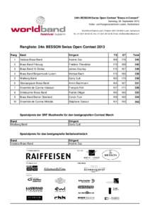 24th BESSON Swiss Open Contest 