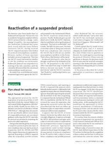 Response to Protocol Review Scenario: Plan ahead for reactivation