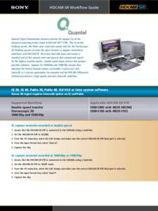 HDCAM-SR Workflow Guide  Quantel Digital Intermediate products provide full support for all the advanced operating modes found in HDCAM-SR™ VTRs. The iQ on-line finishing system, the Pablo color correction system and S