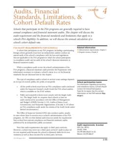 [removed]FSA Handbook Volume 2, Chapter 4: Audits, Financial Standards, Limitations, and Cohort Default Rates