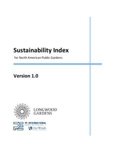 Sustainability Index for North American Public Gardens Version 1.0  Table of Contents