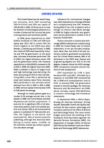 3. SCIENCE AND INNOVATION: COUNTRY NOTES  UNITED STATES The United States has the world’s large s t e c o n o m y, w i t h G D P e x c e e d i n g USD 14 trillion and GDP per capita of USD[removed]in[removed]US firms are 