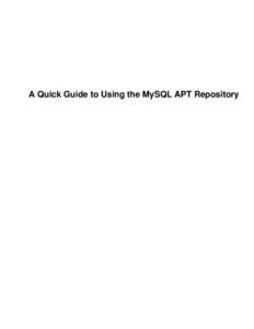 A Quick Guide to Using the MySQL APT Repository