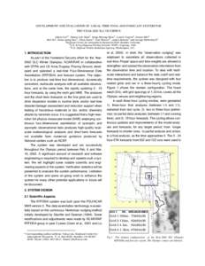 DEVELOPMENT AND EVALUATION OF A REAL-TIME FDDA AND FORECAST SYSTEM FOR THE YEAR-2002 SLC OLYMPICS Yubao Liu1*, Simon Low-Nam1, Rong-Shyang Sheu1, Laurie Carson1, Daran Rife1, Mei Xu1, Hsiao-ming Hsu1, Chris Davis1, Tom W