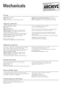 Mechanicals Formats Single page: 205 x 285 mm DPS: 410 x 285 mm Bleed: Please allow for +3 mm bleed trim on all sides.