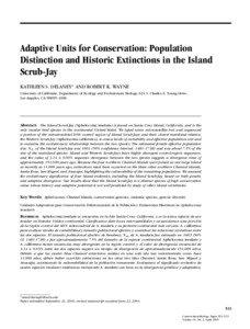 Adaptive Units for Conservation: Population Distinction and Historic Extinctions in the Island Scrub-Jay