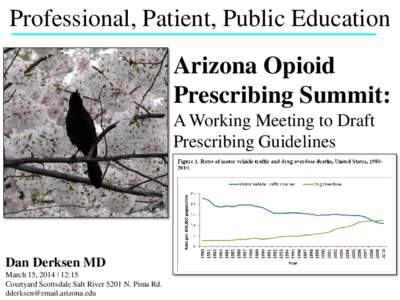 Professional, Patient, Public Education Arizona Opioid Prescribing Summit: A Working Meeting to Draft Prescribing Guidelines