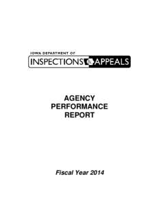 AGENCY PERFORMANCE REPORT Fiscal Year 2014