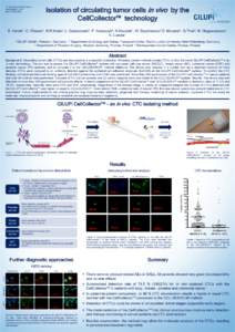 Isolation of circulating tumor cells in vivo by the CellCollector™ technology 31. Deutscher Krebskongress Abstracttitel: ID 189 Berlin, 