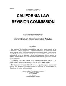 #Em-560  STATE OF CALIFORNIA CALIFORNIA LAW REVISION COMMISSION