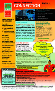 MONTHLY NEWSLETTER  CONNECTION MAY 2011