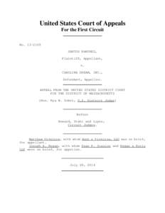 United States Court of Appeals For the First Circuit No[removed]SANTOS RAMIREZ, Plaintiff, Appellant, v.