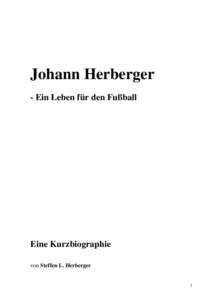 Johann Herberger - Ein Leben für den Fußball