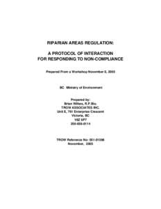 RIPARIAN AREAS REGULATION: A Protocol of Interaction for Responding to Non-compliance