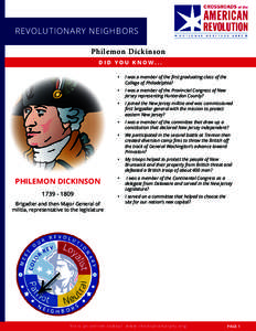 Military / Philemon Dickinson / Battle of Trenton / Forage War / Battle of the Assunpink Creek / Continental Army / New York and New Jersey campaign / George Washington / American Revolutionary War / New Jersey in the American Revolution / History of New Jersey / New Jersey