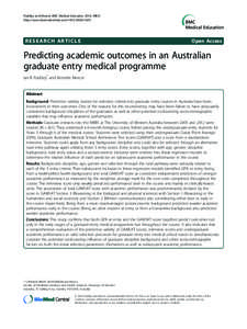 Knowledge / Medical education / Psychometrics / Evaluation methods / Graduate Australian Medical School Admissions Test / Graduate Medical Program / Undergraduate Medicine and Health Sciences Admission Test / Medical school / Regression analysis / Education / Evaluation / Standardized tests