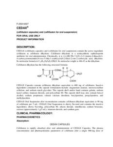 F1452 F[removed]CEDAX®   (ceftibuten capsules) and (ceftibuten for oral suspension)