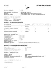 Text1 MATERIAL SAFETY DATA SHEET  PRODUCT / MATERIAL: