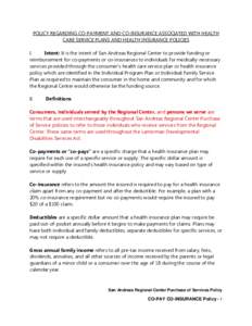 POLICY REGARDING CO-PAYMENT AND CO-INSURANCE ASSOCIATED WITH HEALTH CARE SERVICE PLANS