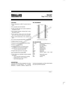 DS1287  DS1287 Real Time Clock  FEATURES