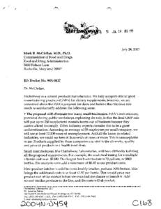 July 24,2003 Mark B. McCleUan, M.D., Ph.D. Commissioner of Food and Drugs Food and Drug Administration 5400 Fishers Lane Rockville, Maryland 20857